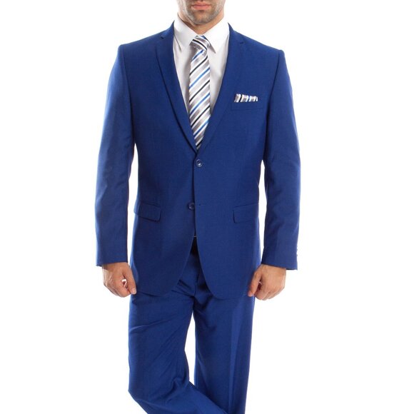 Solid Royal Blue 2 Piece Slim Fit Tazzio Men's Suit